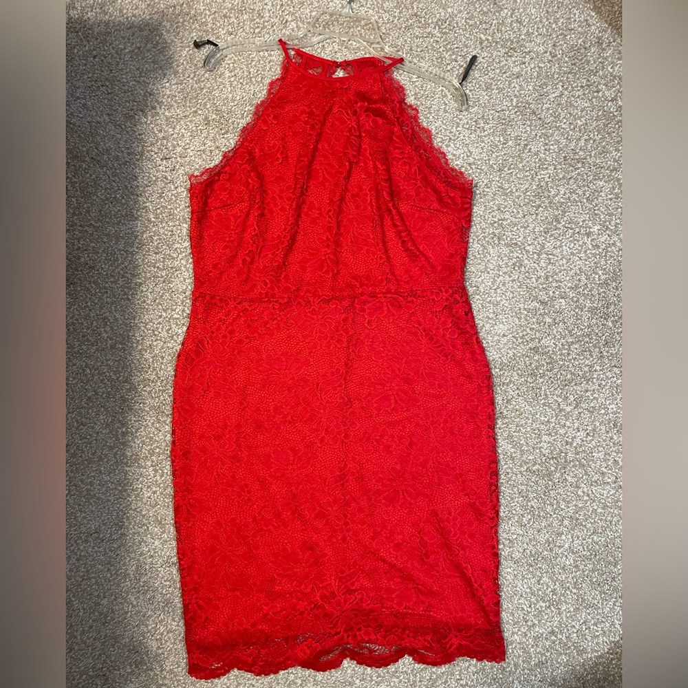 Elegant Red Lace Dress